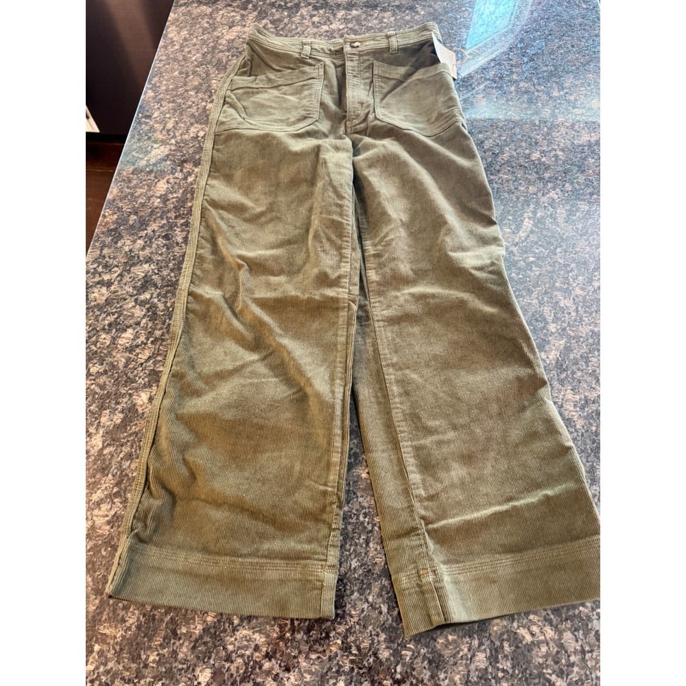 Patagonia Womens Wide Leg Corduroy Pants Basin Green 56910 Size 8 NEW